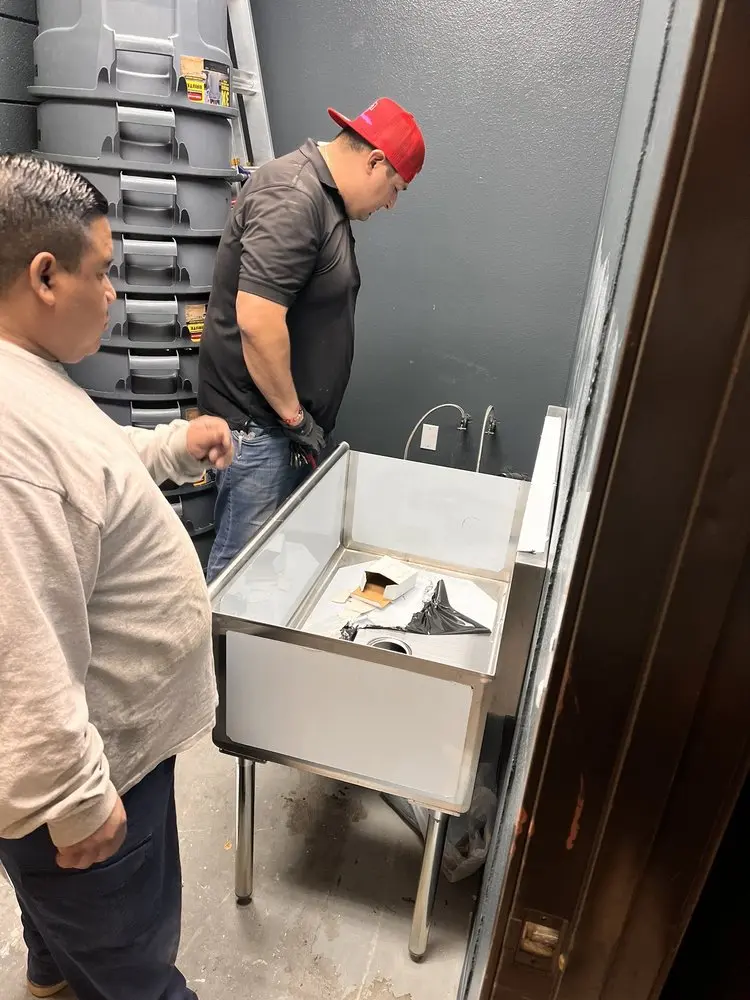 Commercial plumbing and sink installation in Bryte
